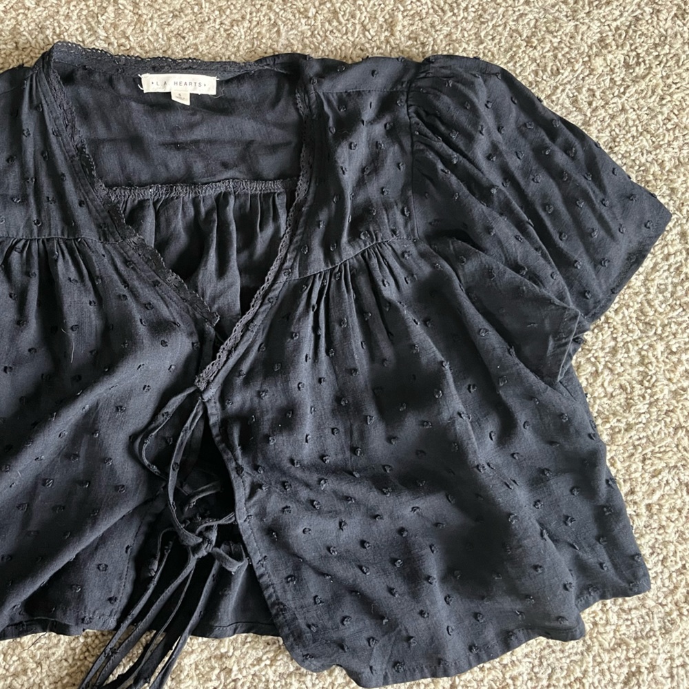 Cute Black Tie Top